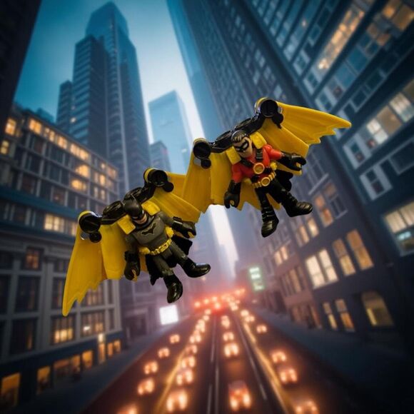 Imaginext DC Super Heroes Joker Gotham Batman BatCycle Glider Wings Jet Pack - Picture 13 of 13